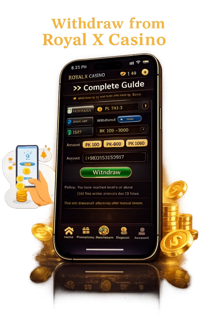 Withdraw Money from Royal X Casino App
